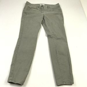 LOFT Womens Marisa Skinny Chino Pants Green Stretch Mid Rise Pockets 2P Petites